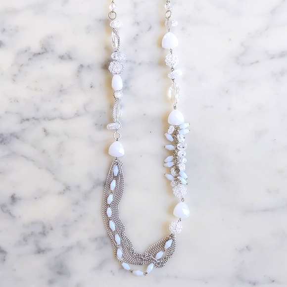 NWOT. Multiple Shapes/Colors/Materials Chained Necklace. - Picture 4 of 4